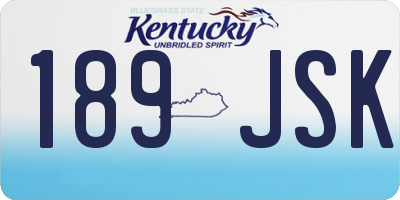 KY license plate 189JSK
