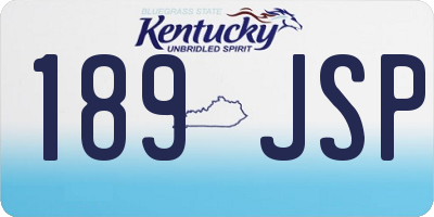 KY license plate 189JSP