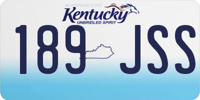 KY license plate 189JSS