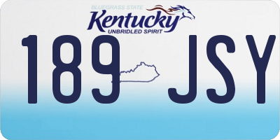 KY license plate 189JSY