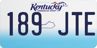 KY license plate 189JTE