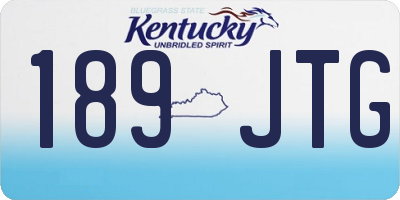 KY license plate 189JTG