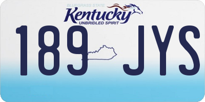 KY license plate 189JYS