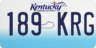 KY license plate 189KRG
