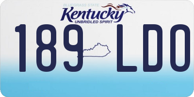 KY license plate 189LDO
