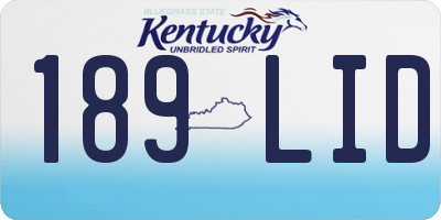 KY license plate 189LID