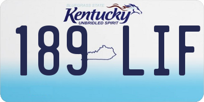 KY license plate 189LIF