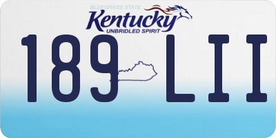 KY license plate 189LII