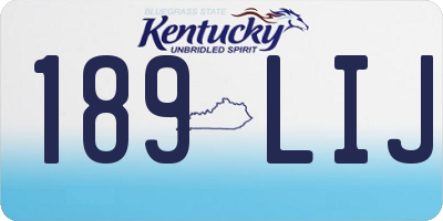 KY license plate 189LIJ