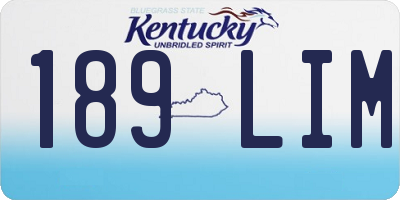 KY license plate 189LIM