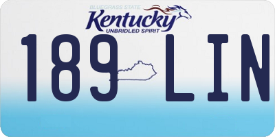 KY license plate 189LIN