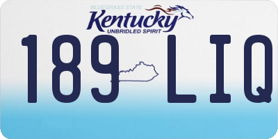 KY license plate 189LIQ