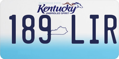 KY license plate 189LIR
