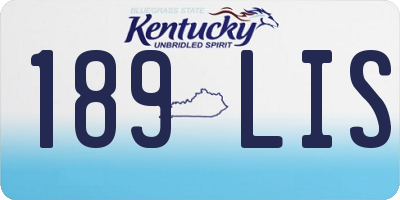 KY license plate 189LIS