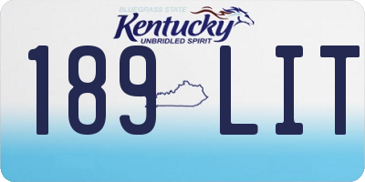KY license plate 189LIT