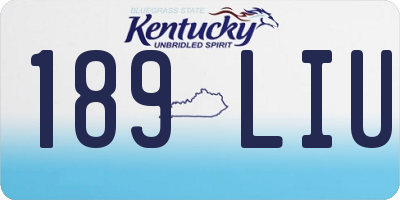 KY license plate 189LIU