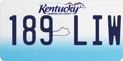 KY license plate 189LIW