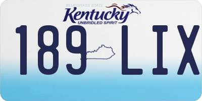 KY license plate 189LIX
