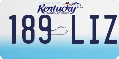 KY license plate 189LIZ
