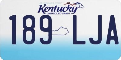KY license plate 189LJA