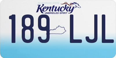 KY license plate 189LJL