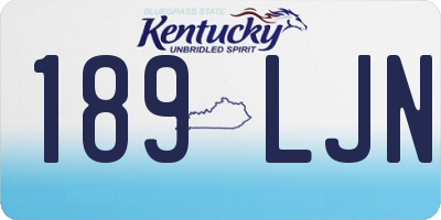 KY license plate 189LJN