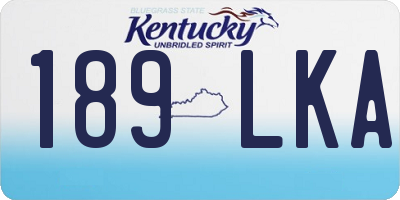 KY license plate 189LKA