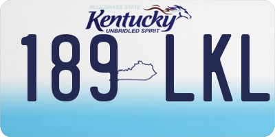 KY license plate 189LKL