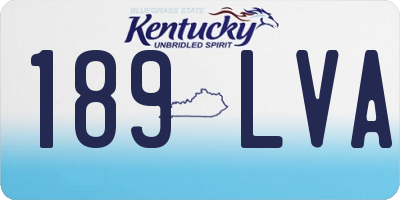 KY license plate 189LVA