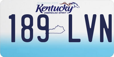 KY license plate 189LVN