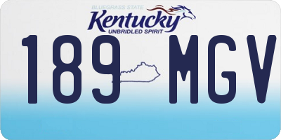 KY license plate 189MGV