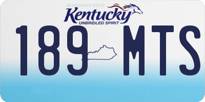 KY license plate 189MTS