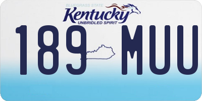KY license plate 189MUU