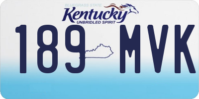 KY license plate 189MVK