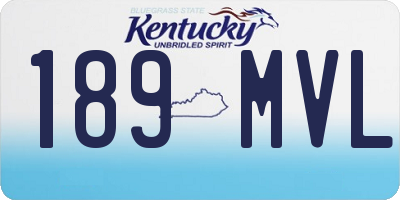 KY license plate 189MVL
