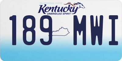 KY license plate 189MWI