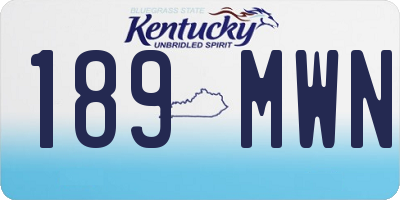 KY license plate 189MWN