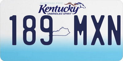 KY license plate 189MXN