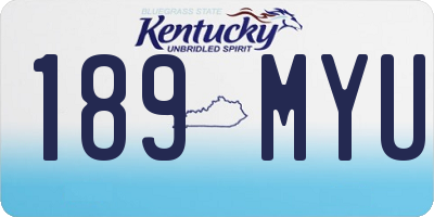 KY license plate 189MYU