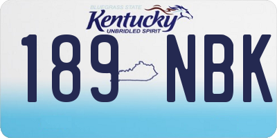 KY license plate 189NBK