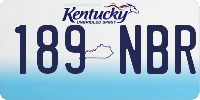 KY license plate 189NBR