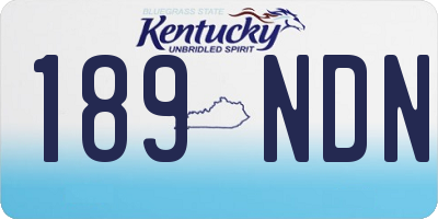 KY license plate 189NDN