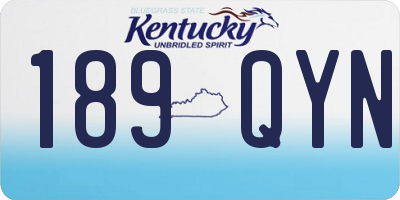 KY license plate 189QYN