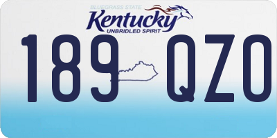 KY license plate 189QZO