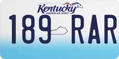 KY license plate 189RAR