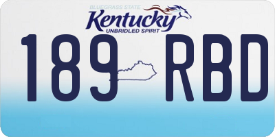 KY license plate 189RBD