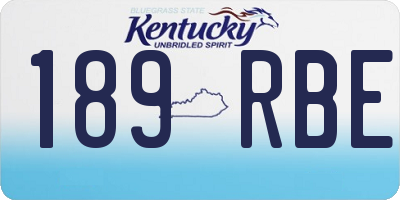 KY license plate 189RBE