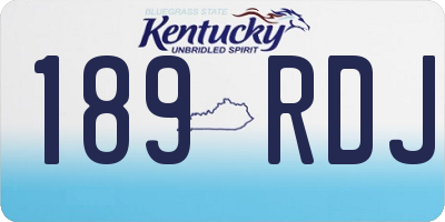 KY license plate 189RDJ