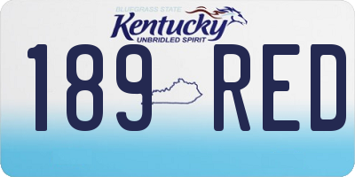 KY license plate 189RED