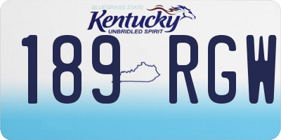 KY license plate 189RGW
